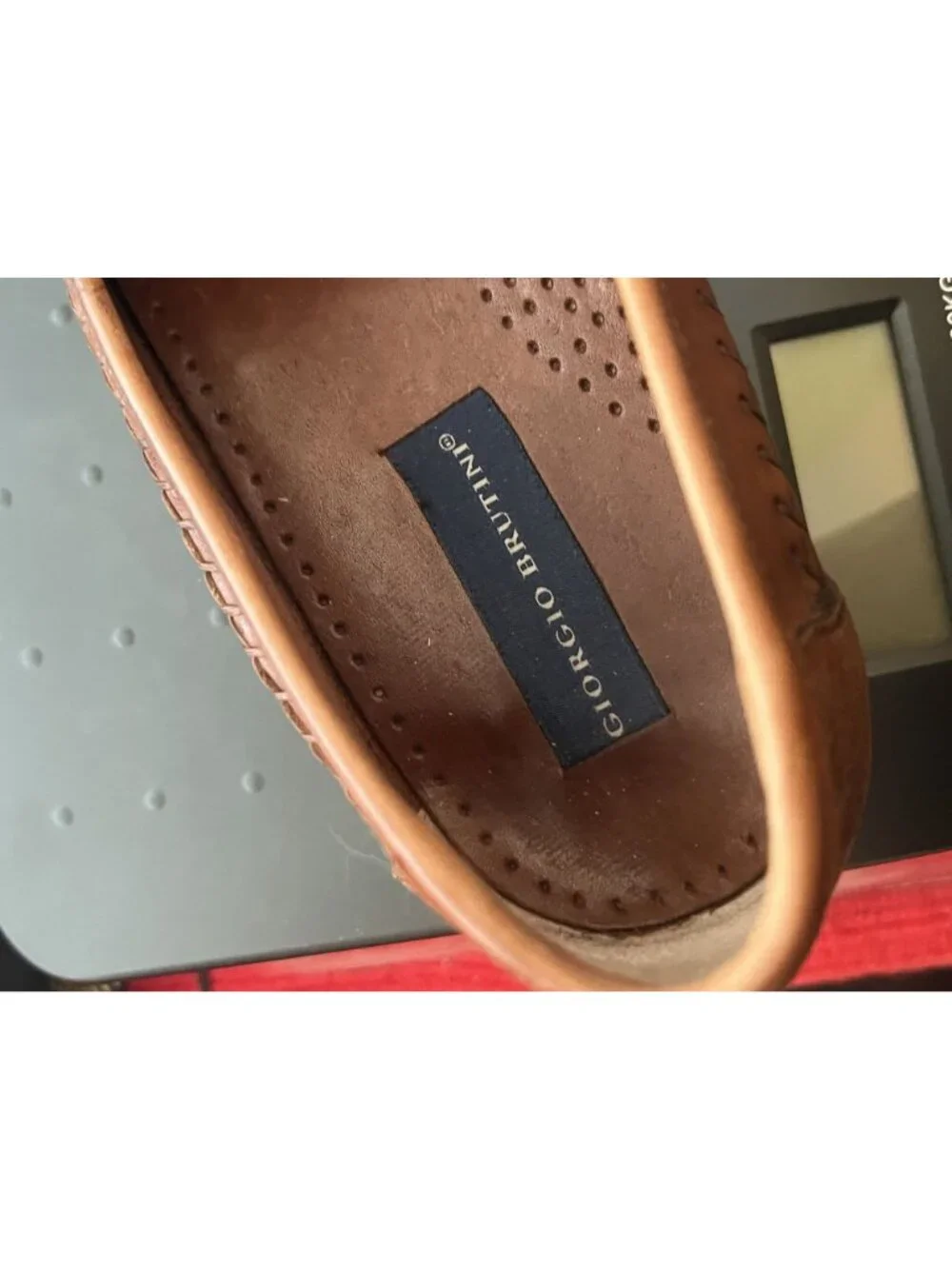 Georgio Bruntini Bartell Men's 12M Brown Leather Basket Weave Tassel Loafers